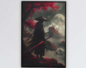 Samurai Adventure Rolled Poster, Japanese Art Print for Home Decor, Anime Lovers Wall Art, Unique Gift for Holidays, Room Decoration