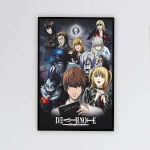 Affiche roulée d'art d'anime - Collection Death Note, décoration murale, cadeau pour les fans, illustration de manga, décoration d'intérieur unique