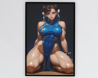Sexy C.h.u.n-L.i Fan Art | Street Fighter Digital Download | NSFW Anime Pin-Up | Gamer Girl Wall Art | Instant Download
