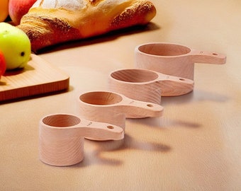 Personalized Wood Measuring Cups Set of 4