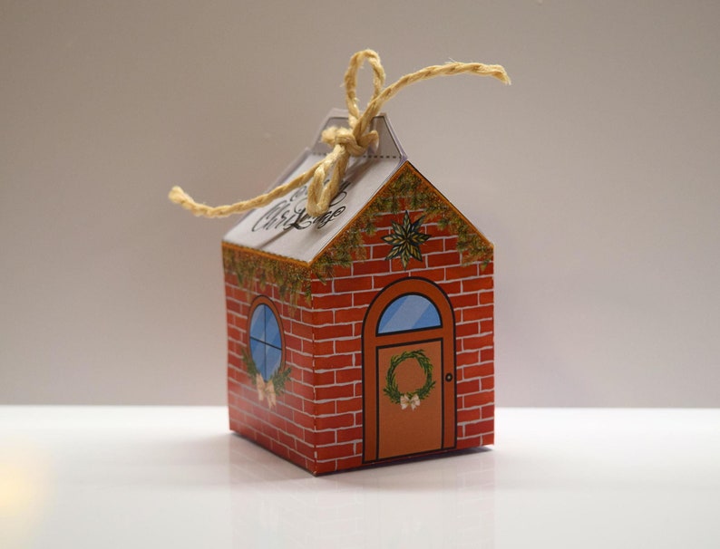 DIY Gift Box Template Printable Christmas House Design Paper Craft ...