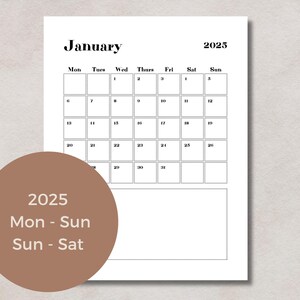 Calendario mensual 2025, plantilla imprimible de planificador de vida con fecha, mes por página, PDF, organización escolar, calendario, hogar, familia, descripción general, carta