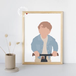 Portrait dessiné sans visage, cadeau illustration photo couple ou famille