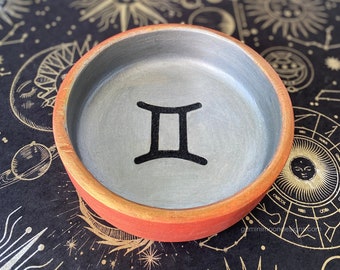 Zodiac Sign Altar Decor GEMINI | Astro Glyph Offering Bowl | Astrological Magic Tool | Mercury Chart Ruler Ritual