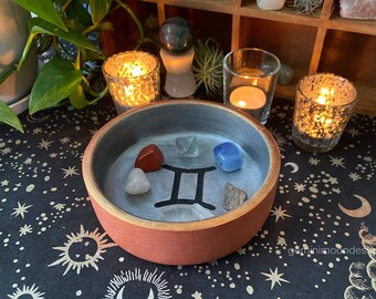 Zodiac Sign Altar Decor GEMINI | Astro Glyph Offering Bowl | Astrological Magic Tool | Mercury Chart Ruler Ritual