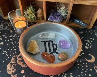 Zodiac Sign Altar Decor VIRGO | Astro Glyph Offering Bowl | Astrological Magic Tool | Moon Chart Ruler Ritual