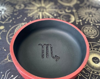 Zodiac Sign Altar Decor SCORPIO | Astro Glyph Offering Bowl | Astrological Magic Tool | Mars Chart Ruler Ritual