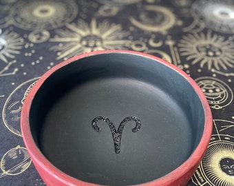 Zodiac Sign Altar Decor ARIES | Astro Glyph Offering Bowl | Astrological Magic Tool | Moon Chart Ruler Ritual