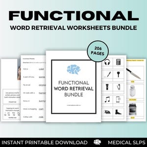 Word Retrieval Worksheets Bundle