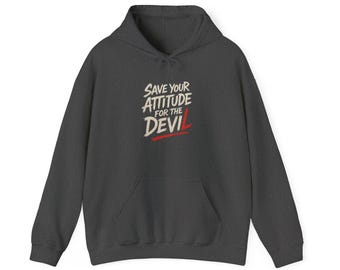 Bluza z kapturem Devil's Attitude, unisexowa bluza z kapturem do noszenia na co dzień, idealny prezent na Halloween, wygodna warstwa wierzchnia, styl uliczny