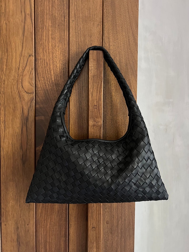 Small Geometric Leather Shoulder Bag zdjęcie 2