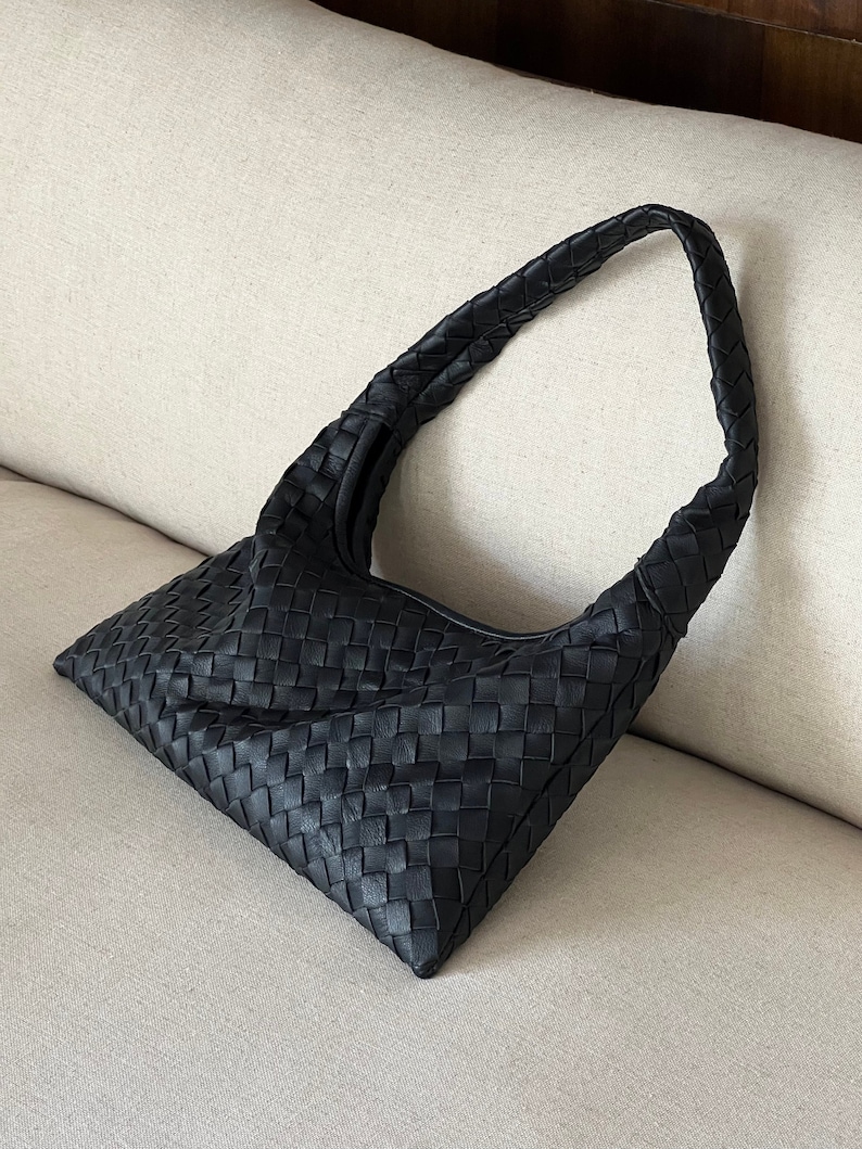 Small Geometric Leather Shoulder Bag zdjęcie 1