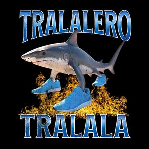 Tralalero Tralala Shark Meme, Brainrot Meme PNG Digital