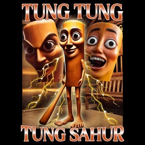 Tung Tung Tung Sahur Italian Brainrot Meme, Brainrot PNG Digital