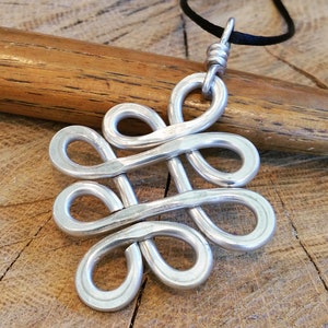 Big Celtic Knot Pendant, Aluminum Looping Crossed Knots Celtic Necklace, Large Celtic Jewelry, Big Pendant Light Weight Handmade Gift, Women