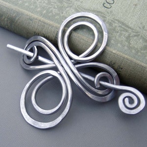 Celtic Shawl Pin, Celtic Knot Cross Infinite Swirl Aluminum, Scarf Pin, Sweater Brooch, Hair Pin Light Weight, Knitting, Hair Accessories image 1