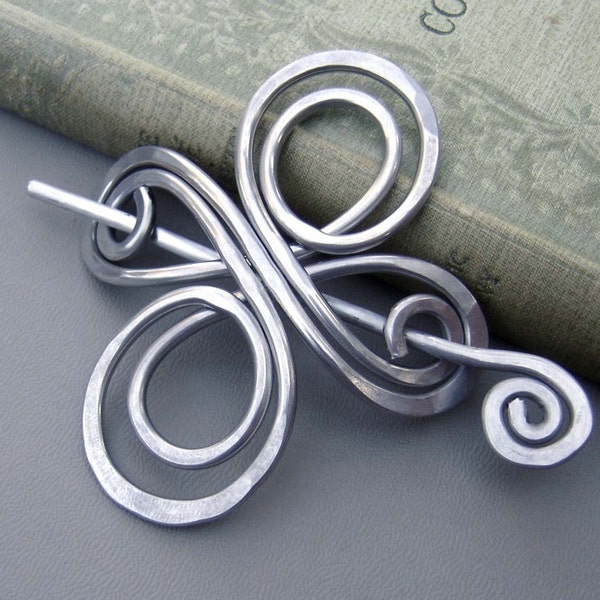 Celtic Shawl Pin, Celtic Knot Cross Infinite Swirl Aluminum, Scarf Pin, Sweater Brooch, Hair Pin - Light Weight, Knitting, Hair Accessories