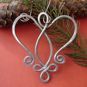 Celtic Angel Heart Ornament, Angel Christmas Tree Ornament, Remembrance Gift, Angel Christmas Ornament Holiday Gift image 1