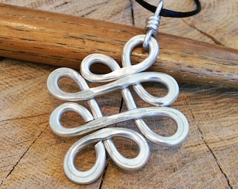 Big Celtic Knot Pendant, Aluminum Looping Crossed Knots Celtic Necklace, Large Celtic Jewelry, Big Pendant Light Weight Handmade Gift, Women