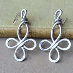 Big Celtic Cross Earrings, Light Weight Aluminum Wire Cross Jewelry, Big Bold Earrings, Irish Gift for Her, Women