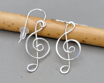 Treble Clef Earrings, G Clef Musicians Gift, Music Jewelry, Music Gift for Her, Women, Music Note , Music Teacher Gift, Choir Gift, Singer