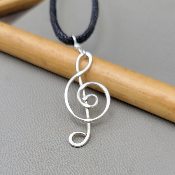 Treble Clef Necklace Pendant, Music Gift G Clef Musician Gift, Music Jewelry, Music Note Necklace, Singer Gift, Music Teacher Gift