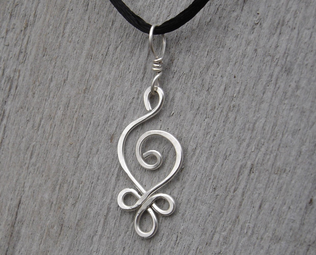 Budding Spiral Necklace Celtic Sterling Silver Pendant 