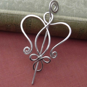 Petite épingle à châle en argent sterling coeur d&#39;ange celtique, épingle à écharpe, broche pour pull, cadeau de tricot pour elle