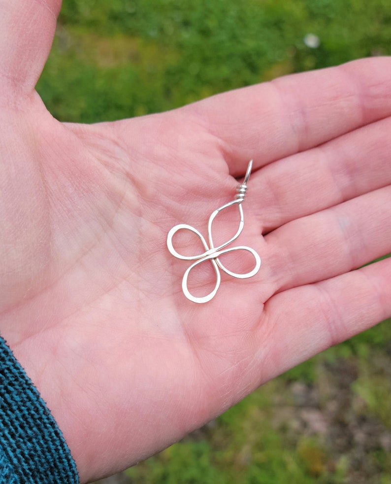 Celtic Cross Pendant, Silver Four Leaf Clover Necklace, St. Patrick's Day Gift Necklace, Celtic Knot Jewelry, Irish Gift image 3