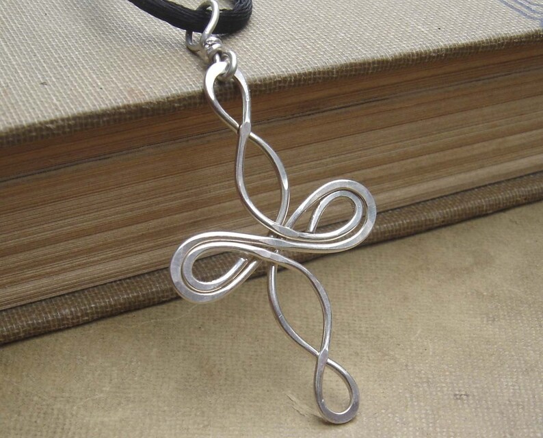 Celtic Cross Necklace Infinity Loops Sterling Silver Etsy UK