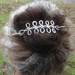 Long Celtic Braid Hair Barrette With Stick, Celtic Hair Pin, Celtic Shawl Pin, Scarf Pin, Long Hair Slide, Celtic Knot Gift for Her