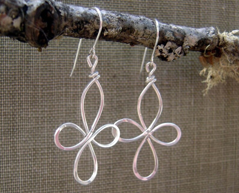 Celtic Cross Earrings, Celtic Knot Four Leaf Clover Earrings Celtic Cross Jewelry, Silver Celtic Jewelry, Gift for Her, Women, Irish image 7