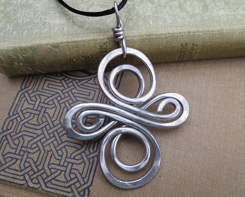 Big Aluminum Celtic Knot Infinity Swirl Cross Pendant, Large Celtic Cross Necklace, Celtic Cross Jewelry, Unisex Confirmation Gift image 4