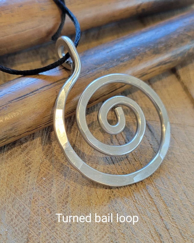 Big Spiral Pendant Necklace, Spiral Necklace Light Weight Aluminum Jewelry, Metal Big Necklace, Statement Necklace, Women, Boho Jewelry image 10