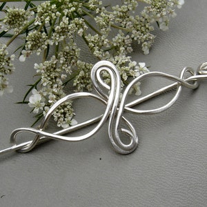 Little Celtic Infinity Loops Sterling Silver Shawl Pin, Scarf Pin, Brooch, Sweater Clip Lace Shawl Pin, Knitting Celtic Jewelry Accessories image 1