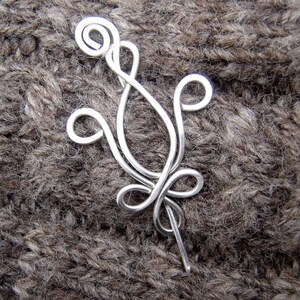 Fleur De Lis Sterling Silver Shawl Pin, Scarf Pin, Sweater Clip Closure, Brooch, Women, Knitting Accessory, Mardi Gras, New Orleans Jewelry image 5