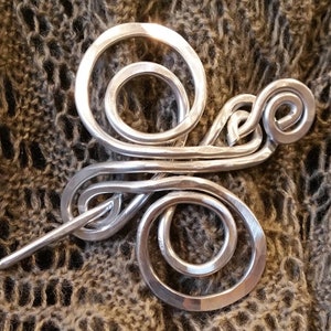 Celtic Shawl Pin, Celtic Knot Cross Infinite Swirl Aluminum, Scarf Pin, Sweater Brooch, Hair Pin Light Weight, Knitting, Hair Accessories image 6