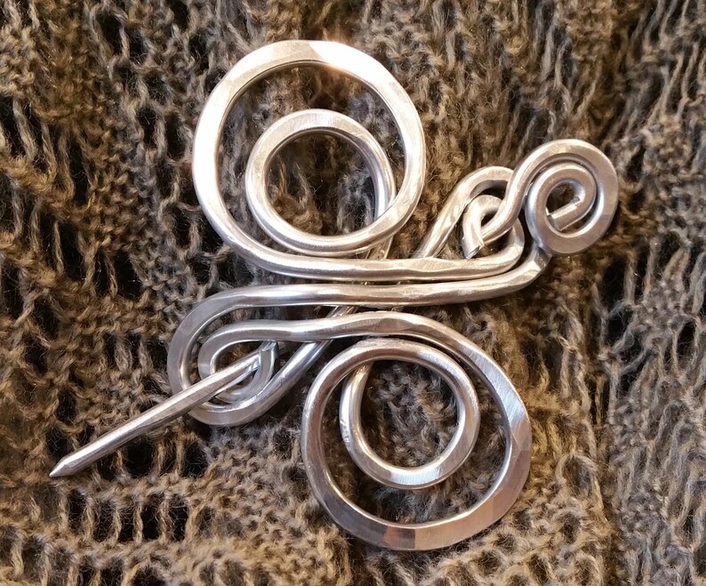 Celtic Shawl Pin, Celtic Knot Cross Infinite Swirl Aluminum, Scarf Pin, Sweater Brooch, Hair Pin Light Weight, Knitting, Hair Accessories image 6