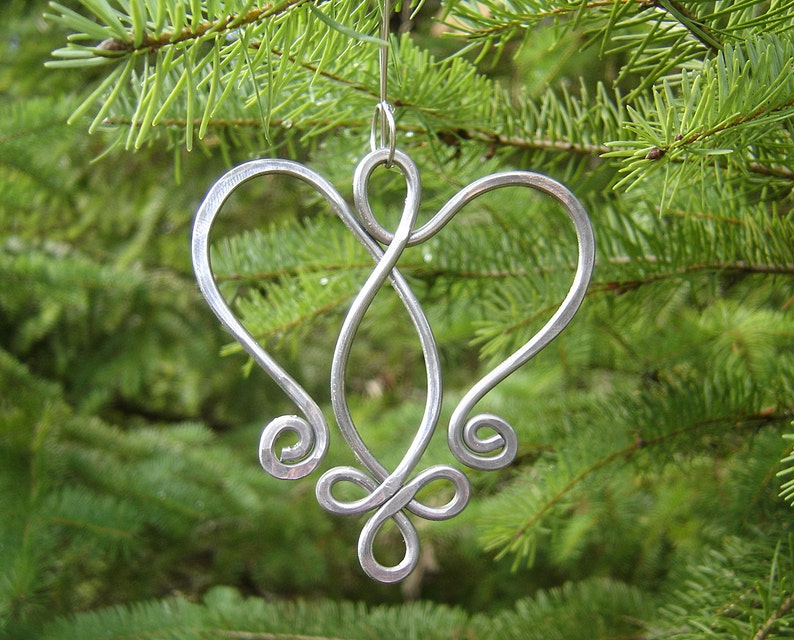 Celtic Angel Heart Ornament, Angel Christmas Tree Ornament, Remembrance Gift, Angel Christmas Ornament Holiday Gift image 3