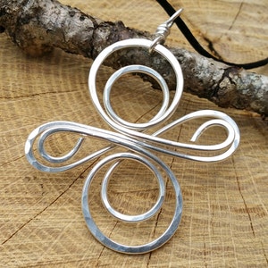 Pendentif en argent sterling croix grand noeud celtique, grand collier celtique tourbillon à l'infini, bijoux celtiques irlandais, cadeau de confirmation, grand collier