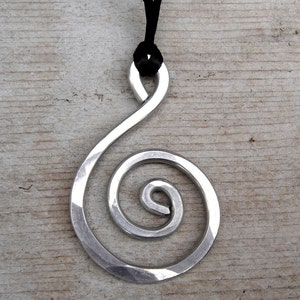Big Spiral Pendant Necklace, Spiral Necklace Light Weight Aluminum Jewelry, Metal Big Necklace, Statement Necklace, Women, Boho Jewelry image 3