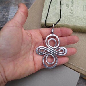 Big Aluminum Celtic Knot Infinity Swirl Cross Pendant, Large Celtic Cross Necklace, Celtic Cross Jewelry, Unisex Confirmation Gift image 3