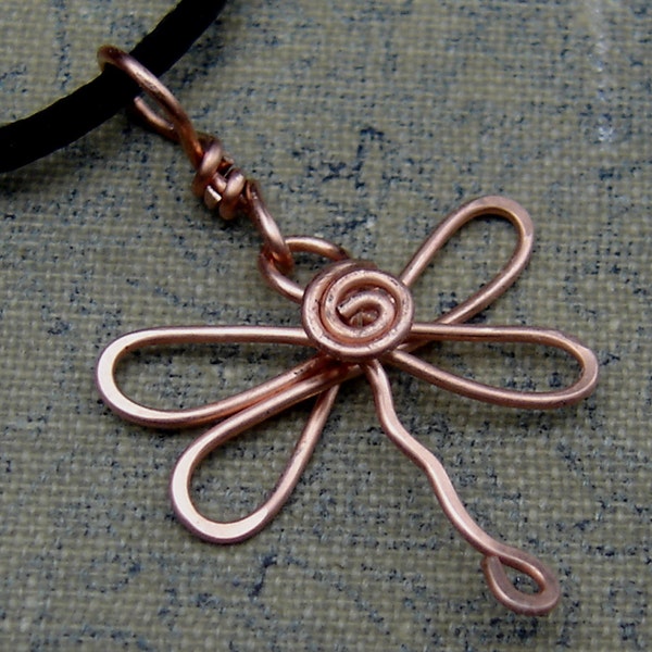 Copper Dragonfly Necklace - Dragonfly Pendant, Dragonfly Jewelry, Copper Wire Wrapped, Jewellery, Gift for Women, Teen Girls