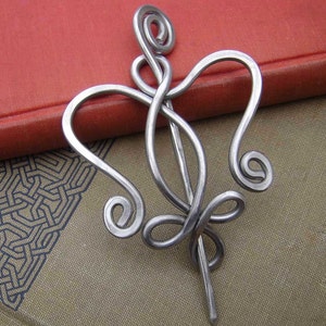 Celtic Angel Shawl Pin, Aluminum Scarf Pin, Sweater Brooch, Knitting, Crochet, Light Weight Angel Pin, Knitter Gift for Her
