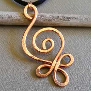Celtic Budding Spiral Copper Pendant, Celtic Copper Necklace, Gift for Her Celtic Jewelry Hammered Copper Jewelry, Anniversary Gift Mom