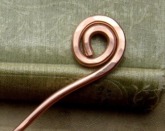 Simple Spiral Copper Hair Stick, Shawl Pin, Metal Shawl Stick, Hair Picks, Bun Holder, Knitters, Women, Long Hair Accessories Hair Pin