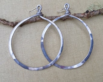 Very Big Hoop Earrings, Light Weight Aluminum Wire Big Earrings Hoops, Super Big Hoop Earrings, Giant Earrings Hammered Boho Jewelry