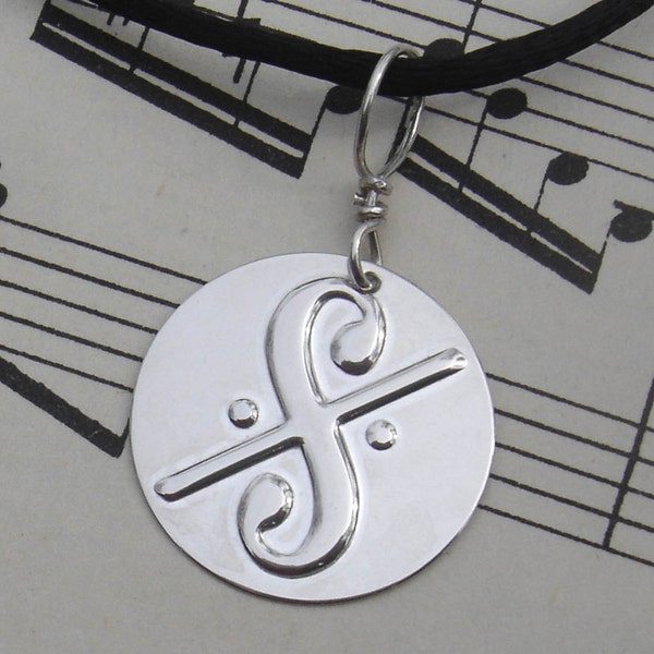 Dal Segno Music Symbol Necklace, Musician Gift, Music Jewelry, Music Teacher Gift, Music Gift Pendant, Unisex Music Necklace Charm, Notation