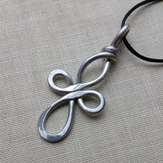 Long Loops Big Celtic Cross Pendant Necklace Light Weight Etsy