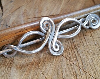 Celtic Shawl Pin, Infinity Loops Aluminum Hair Pin, Hair Slide Barrette, Scarf Pin, Sweater Clip Brooch - Celtic Knot Long Hair Accessories